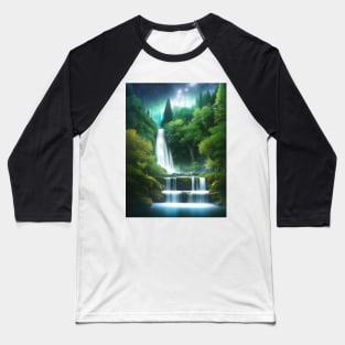 starry sky above a waterfall Baseball T-Shirt